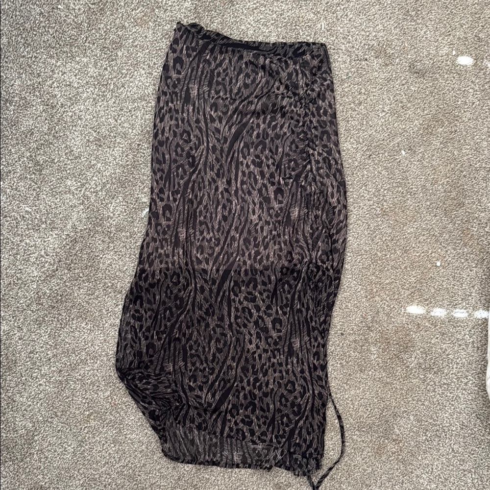 Vici Black Ruched Pencil Skirt Midi Length